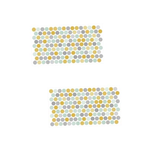 HOMSFOU 2piezas Calcomanía De Pared Decorativa Nórdica Amarillo y Verde Mostaza Vinilo Autoadhesivo Para Sala y Dormitorio