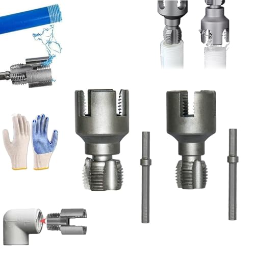 Integrated Internal & External Pipe Threading Tool, Electric Drill Compatible Pvc Pipe Threader Kit, 1/2