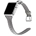 Simpeak Comapatible for iWatch Band 38mm 40mm, Genuine Leather Replacement iWatch Wristband Strap with Metal Buckle for iWatch Series 4 3 2 1 Sport and Edition, Slim Design for Women Men, Grey