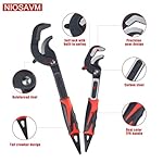 pipe wrench adjustable wrench set, pipe vise wrench set 15in,10.5in,pipe wrench tools,High carbon steel material,capacity is 0.6-2.4in(2Pcs,Includes a pair of gloves) - Image 3