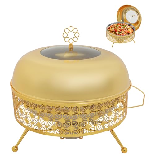 WUSILILU 2.11Gal Stainless Steel Chafing Dish Buffet Set,Catering Chafing Food Warmer w/Lids,Round Catering Food Steamer for Parties,Banquets