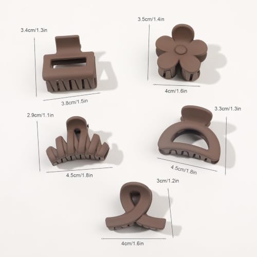 Image of 10 pcs Small Claw Clips for Women Girls, Mini Matte Hair Clips for Thin /Medium Hair, Nonslip Claw Clips for Short Hair Accessories, Cute Mini Hair Claw Clips for Fine Hair