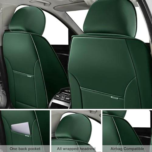 Image of Full Set Seat Covers for Volkswagen Golf SportWagen 2015-2019, Black-Green