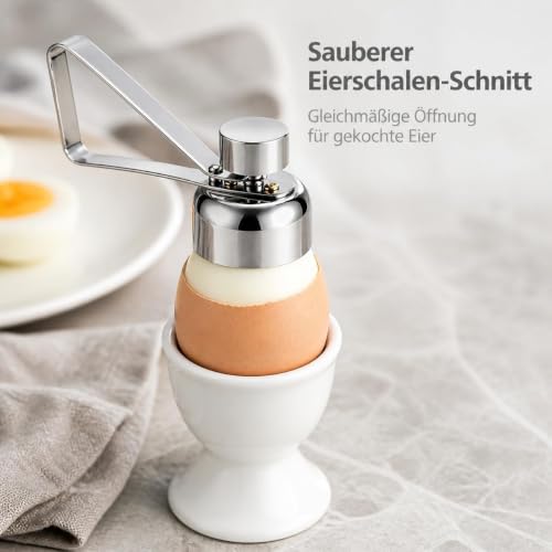 Foto von Eieröffner 2-teilig, Eiersollbruchstellenverursacher und Eierköpfer für gekochte Eier, Große Eieröffner für den Haushalt, Einfache Anwendung in der Küche, Praktische Helfer für Frühstück und Brunch