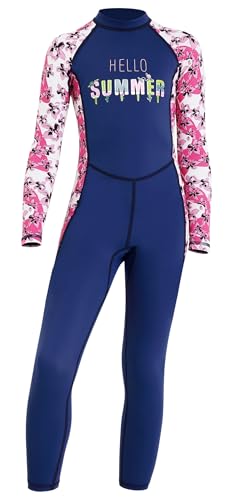 Image of DIVE & SAIL Kids One Piece Long Sleeve Swimsuit Sun Protection Sunsuit Rash Guard