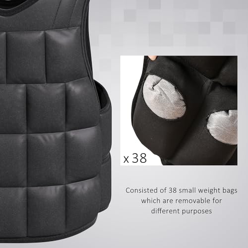 HOMCOM 10/15/20kg Weighted Vest, Adjustable Running Weight Vest with 38 Weight Bags for Men or Women Cardio Exercise - Image 4