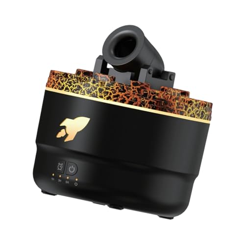 Decorative Inaudible Humidifier Scent Disseminator with 7 Color LED Flame Effect and Double Fog Modes Creative Culverin Molded E