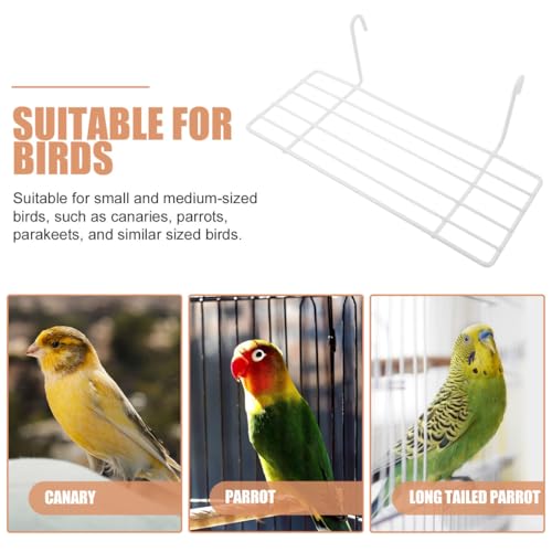 Image of balacoo Bird Tray Platform Rectangular Parakeet Platform Metal Bird Cage Perch for Parakeets Cockatiels Canaries Small Birds 9.84 X 3.93 X 3.14 in 2 Pack