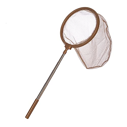 SATiNU 虫取り網 虫網 伸縮式 4段伸縮 子供 虫あみ 虫とり網 虫取りあみ 昆虫採集 網 コンパクト 小さい 軽量 水陸両用 取り外し可能 玩具 (Bカーキ)