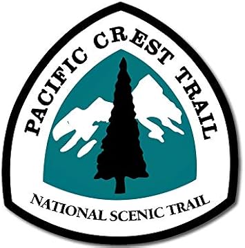 Pacific Crest Trail Sticker Outdoor Decals, National Scenic Trail Vinyl, Sign Shaped Hiking Trail Along Pacific Coast Sticker for Cars, Trucks, Coolers, Tumblers, and Laptops 3 inch