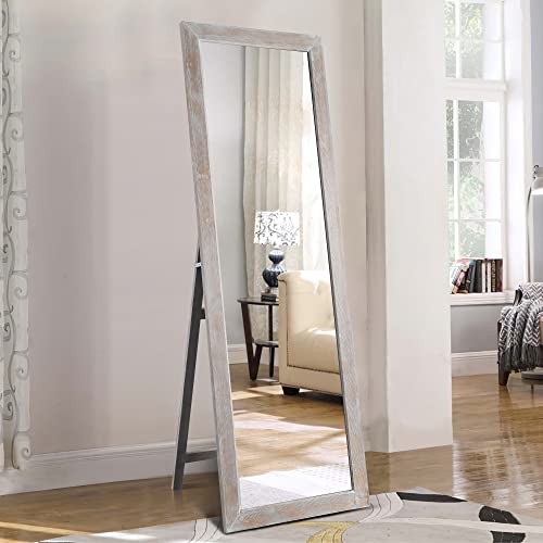 Mayeerty Full Length Mirror, 65"X22" Rustic Standing Mirror, Large Wood Floor Mirror, Dressing Mirror For Bedroom, Living Room Or Bathroom #TOP1