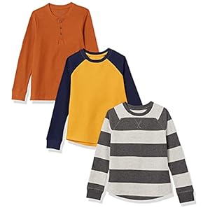 Amazon Essentials Boys and Toddlers’ Long-Sleeve Knit Thermals, Pack of 3