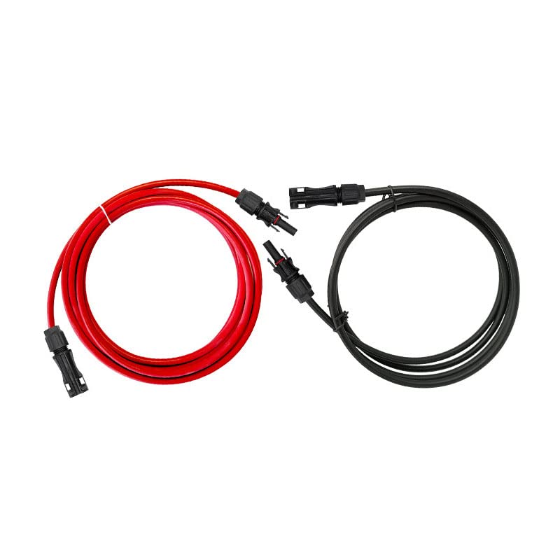 1 para przedłużaczy panelu słonecznego drut miedziany czarny i czerwony ze złączem solarnym Kabel PV 6/4/2,5 mm2 10/12/14 AWG (kolor: czerwony i czarny, rozmiar: 15 M CZARNY 15M CZERWONY 10 AWG-6MM2)