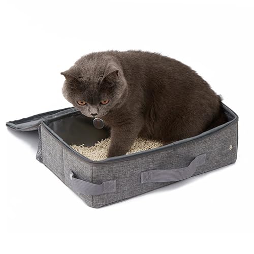 Caja de arena portátil plegable para gatos pequeña miniatura 3