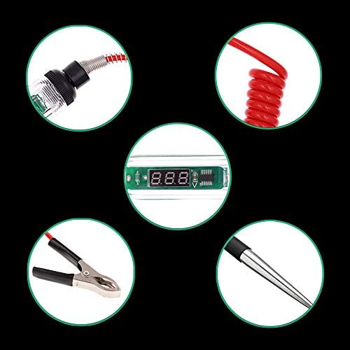 CG Digital LCD Voltage Tester with Vise Clip, 3-32 V Tester Light with Extended Spring Wire, Auto Electric System Tester with Sharp Stainless Steel Probe.