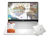 2026 New HP 14 Inch HD Laptop, Intel 4-Core Processor, 128GB UFS Storage, Copilot AI, Ultra-Thin Micro-Edge Portable Notebook, Long-Lasting Battery, Windows 11, 1-Year Microsoft 365, Silver, LE Bundle