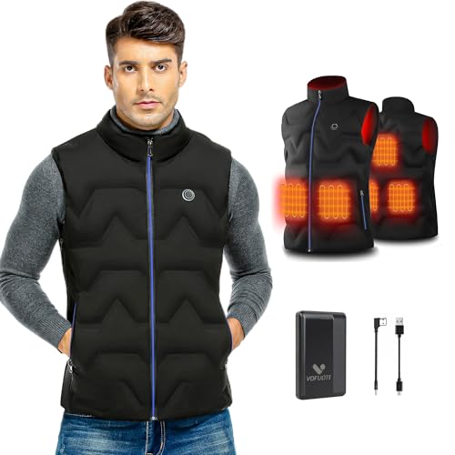 Vofuoti Heated Vest Men Women with Battery Pack Included, Lightweight USB Rechargeable Electric Heating Vest