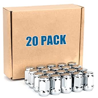 20-Piece Chrome Closed-End Lug Nuts – M12 X 1.5 – 12mm – Fit Most Cars & Trucks