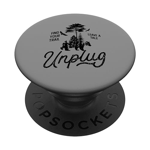 T-shirt graphique Unplug, amusant, randonneur, amoureux de la nature PopSockets PopGrip Interchangeable