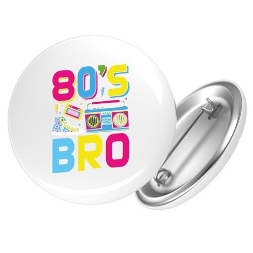 Huuraa Button 80's Bro Retro Geschenk Größe 25mm 80's Bro Geschenkidee