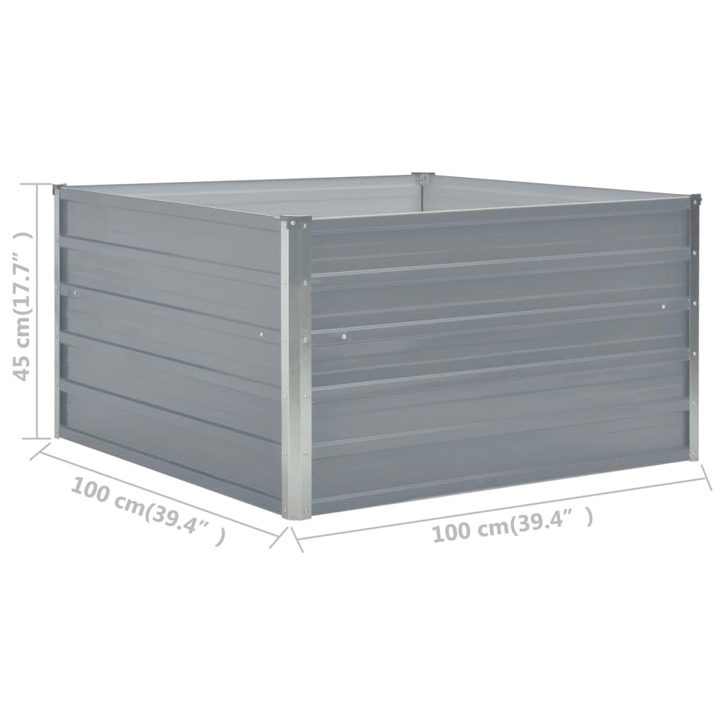 vidaXL Donica do podniesionej rabaty, 100x100x45 cm, stal, szara
