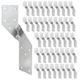 Contenuto della confezione: la nostra confezione contiene 32 ancoraggi per travetti, 16 a sinistra e 16 a destra. La dimensione dei connettori invisibili è di 40 x 140 mm, lo spessore è di 1,2 mm. Il diametro dei connettori per travi, carico pesante dell'ancoraggio: 4,5 mm.