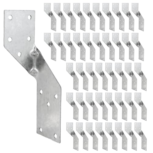 AKOLAFE 32 Stück Sparrenanker Balkenverbinder 40x140mm Sparrenpfettenanker Schwerlast 350kg Pfettenanker Metall Holzverbinder Pfostenverbinder Sendzimirverzinkt für Holz (16 x Links, 16 x Rechts)