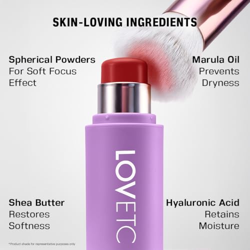 Image of Multi-Purpose Blush Stick | 4-in-1 Makeup | For Lips, Cheeks & Eyes | 12-Hr Longwear | Intense Colour Payoff | With Hyaluronic Acid & Marula Oil | Vegan & Paraben Free Makeup | Bloom | 7.5g