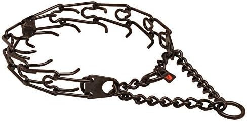 Herm Sprenger Black Stainless Steel Ultra-Plus Prong Collar for Labrador with Center-Plate and Assembly Chain - 3.2 mm x 23 inches