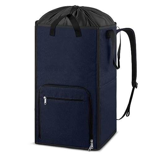 Bukere Laundry Basket, Laundry Backpack Bag for Guys Girls Boys, 2 in 1 Laundry Hamper for College Dorm Room Essentials, Adjustable Shoulder Straps, Freestanding Laundry Bag for Laundry Room, RV