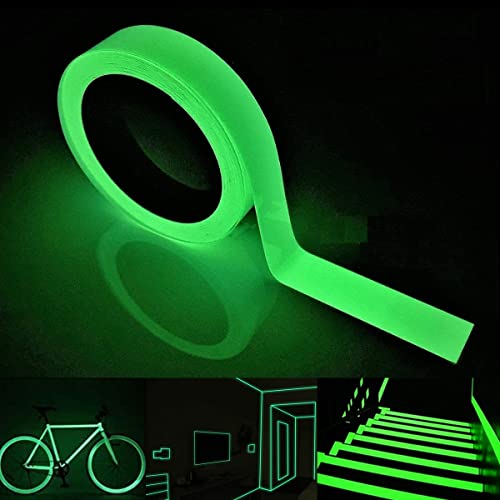 Cinta Adhesiva Auto Adhesivo Pegatina Luminosa, Cinta Adhesiva Fluorescente, Usa para Brillar en la Oscuridad Interruptor Escaleras Decoración de Fiestas (3m x 4cm,Verde) Cover