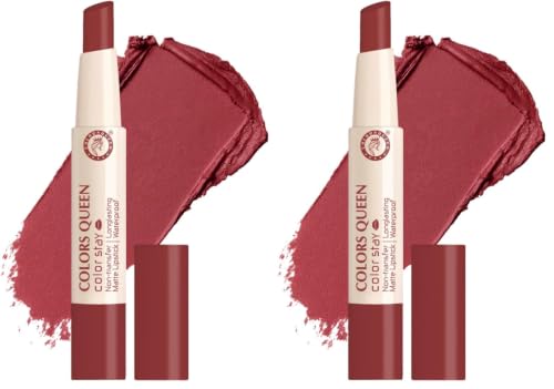 Image of Colors Queen Color Stay Matte Lipstick | Highly Pigmented with Smooth One Swipe Application | Ultra Matte Finish | Smudge Proof & Waterproof | Long Lasting Lipstick for Women (11 - Brown, 2.1g)