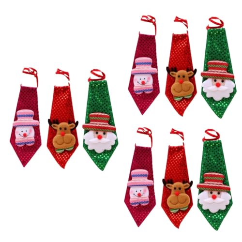 Artibetter 9 Pièces Costumes Adultes Décor De Noël Garçon Cravates Accessoires De Costume De Noël Faveur De Fête De Noël Cravate Fantaisie Paillettes De Noël Cravate Accessoire De Fête