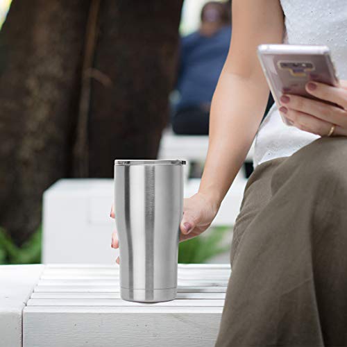 Domicare 20Oz Tumbler With Lid Stainless Steel Tumblers Bulk, Double Wall Vacuum Insulated Coffee Travel Mug, 12 Pack Stainless Steel #TOP5
