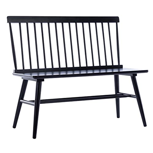 image for DUHOME Entryway Bench, Black Dining Bench with Spindle Back Farmhouse 