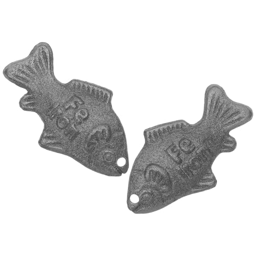 TIDTALEO Pescado de Hierro para Cocinar 2 Unidades, Utensilio Compacto de Hierro Fundido para Dietas Veganas y Vegetarianas, Apto para Sopas y Bebidas Nutritivas