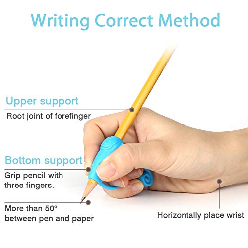 Pencil Grips, Firesara Original Pencil Aid Grips Set 3 Fingers Sets Ergonomic Writing Aid For Kids Preschoolers Children Adults Special Needs For Lefties Or Righties (Pink,Green,Blue) #TOP3