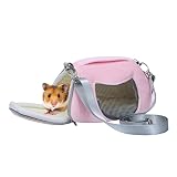 Litewoo Hamster Travel Carrier Portable Outgoing Breathable with Adjustable Shoulder Strap Pet Carry