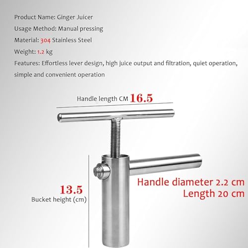Exprimidor manual de jengibre de acero inoxidable con prensa helicoidal 6