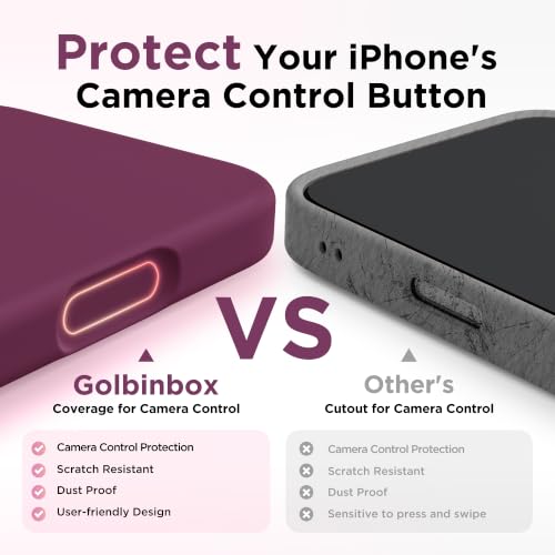 Image of GolbinBox Magnetic for iPhone 17 Pro Case, Silicone Cover, Deep Red