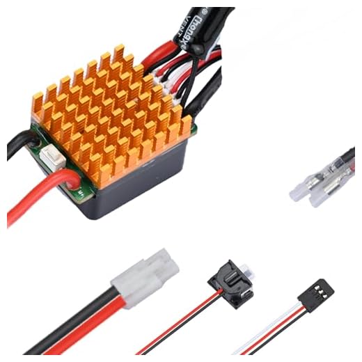 FullfunRC Waterproof Brushed ESC with Dirtproof Switch for 1/10 Traxxas HPI Redcat Tamiya RC Truck, Buggy, Short Course Truck and Rock Crawler