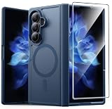 FNTCASE for Samsung Galaxy Z Fold 7 Case: Galaxy Z Fold 8 Ultra Case [Hinge Protection + Screen Protector] [Fit for Magsafe] Military Grade Drop Protective, Translucent Matte Phone Cover - Blue