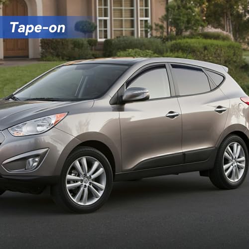 Image of Window Visors Rain Guards for 2010 2011 2012 2013 2014 2015 Hyundai Tucson, Out-Channel Window Vent Wind Deflectors Visors Shades for 10-15 Tucson