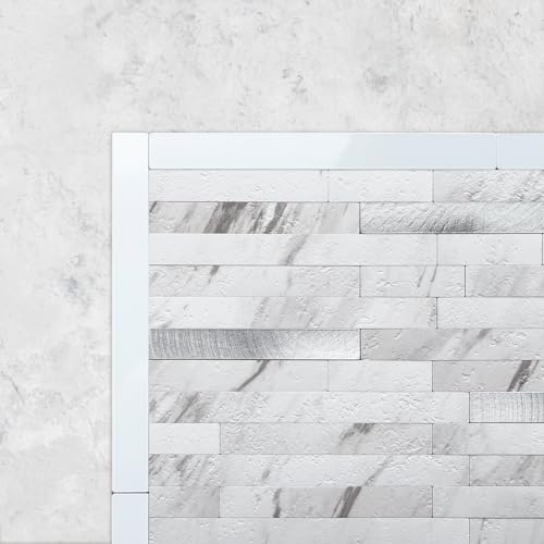 DICOFUN 24-Pack Polished White Peel and Stick Tile Trim, 6" Self Adhesive Molding Edge Trim for Peel and Stick Backsplash - Image 4