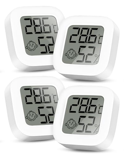 RUIZHI Mini Thermometer LCD Digital - Innen Thermometer & Hygrometer, Thermo-Hygrometer, Luftfeuchtigkeit Meter für Babyzimmer Wohnzimmer Büro Gewächshaus, Weinkeller, 4 Stück RUIZHI Mini Thermometer LCD Digital - Innen Thermometer & Hygrometer, Thermo-Hygrometer, Luftfeuchtigkeit Meter für Babyzimmer Wohnzimmer Büro Gewächshaus, Weinkeller, 4 Stück