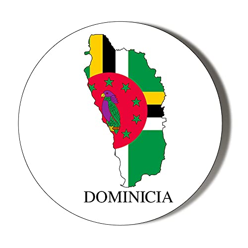Gift Insanity White Dominica Flag Mapped 38Mm Round Fridge Magnet