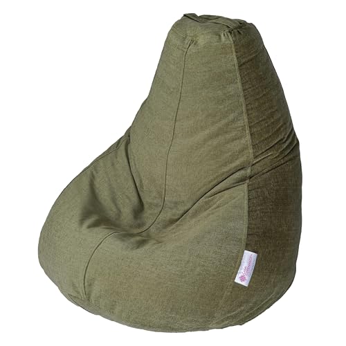 Image of Casa Copenhagen Premium Designer Fabric Bean Bag Chair, Filled with Beans | Capacity: Upto 7 Ft Height, 200 KG Weight | 5XL | Green Mango