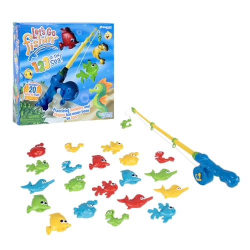 Pressman Let’s Go Fishin’ 123 in The Sea! - Practice Counting, Shapes, and Colors Game - Ages 4 and Up, 1-4 Players by Pressman - Image 2