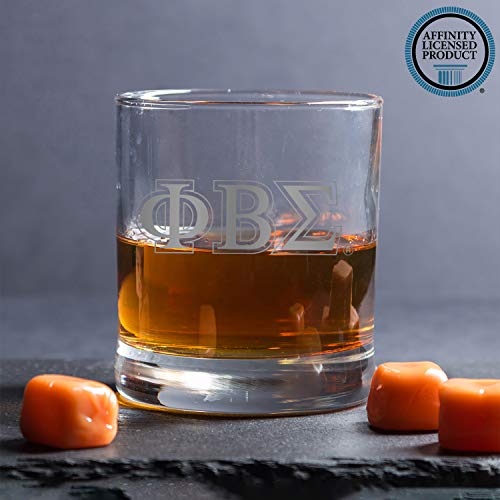 BBGreek Phi Beta Sigma Fraternity Paraphernalia - Set of 2 11 oz Drinking Glasses with Genuine Precious Metals Platinum Ink - Greek Sigma Letters - Officially Licensed