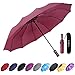 YumSur Regenschirm Taschenschirm umgekehrter Regenschirm Umbrella- inkl. Schirm-Tasche & Reise-Etui - Auf-Zu-Automatik, Teflon-Beschichtung, windsicher, stabil